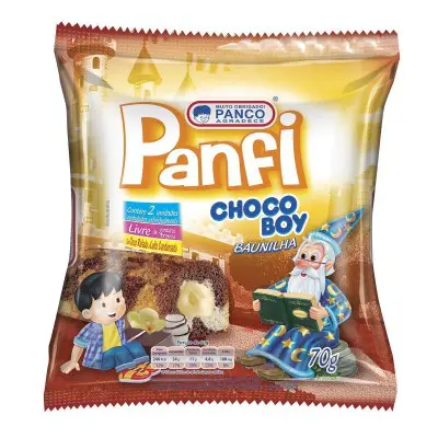 BOLINHO PANCO PANFI CHOCOBOY COM BAUNILHA 70G