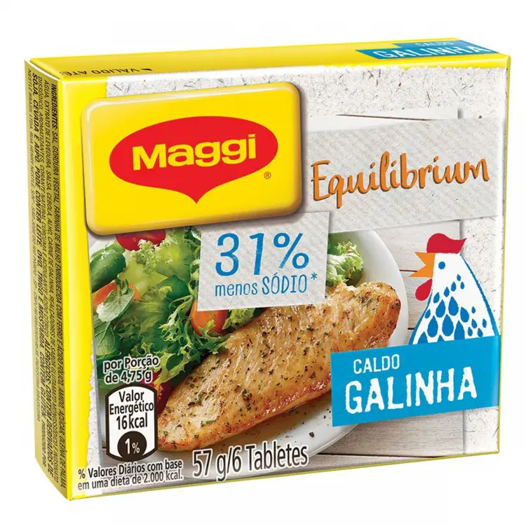 CALDO MAGGI GALINHA MENOS SÓDIO 57G