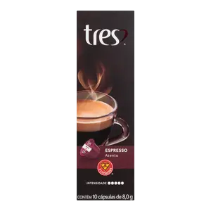 CÁPSULA TRÊS CORAÇÕES ESPRESSO ATENTO 80G 10 CÁPSULAS