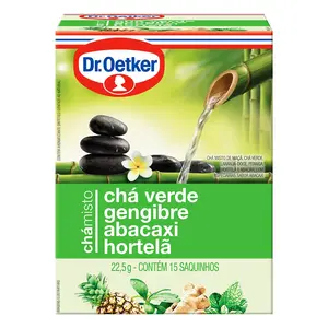 CHÁ DR. OETKER MISTO VERDE, GENGIBRE, ABACAXI E HORTELÃ 15 G