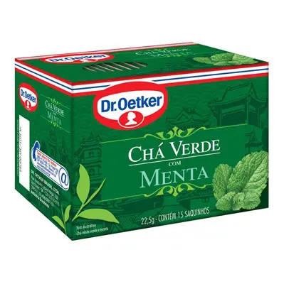 CHÁ OETKER VERDE MENTA SACHE COM 15 22,5 GR