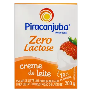 CREME DE LEITE PIRACANJUBA ZERO LACTOSE 200 GRAMAS