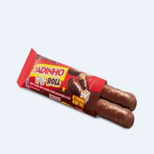 DADINHO ROLL COBERTO DE CHOCOLATE E RECHEIO DE AMENDOIM 32G