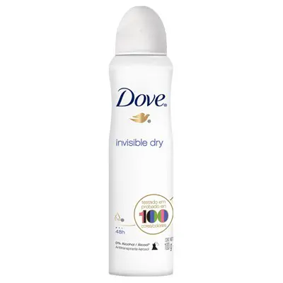 DESODORANTE DOVE AEROSOL FEMININO INVISIBLE DRY 170ML