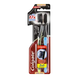 ESCOVA DENTAL COLGATE SLIM SOF BLACK LEVE 2 UNIDADE PAGUE 1 UNIDADE