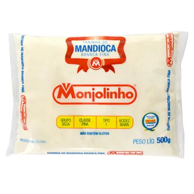 FARINHA MANDIOCA MONJOLINHO FINA 500 GRAMAS