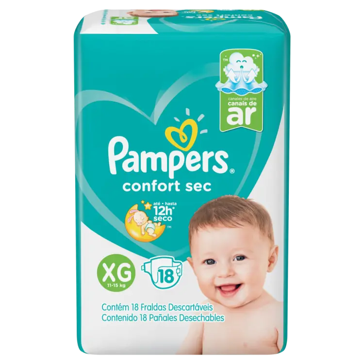 FRALDA DESCARTÁVEL PAMPERS CONFORT SEC XG 18 UNIDADES