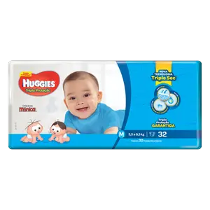 FRALDA HUGGIES TURMA MÔNICA TRIPLA M 32 UNIDADES