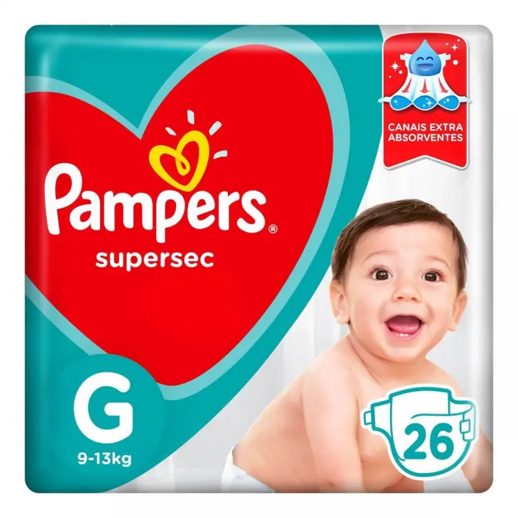 FRALDA DESCARTÁVEL PAMPERS SUPERSEC G 26 UN