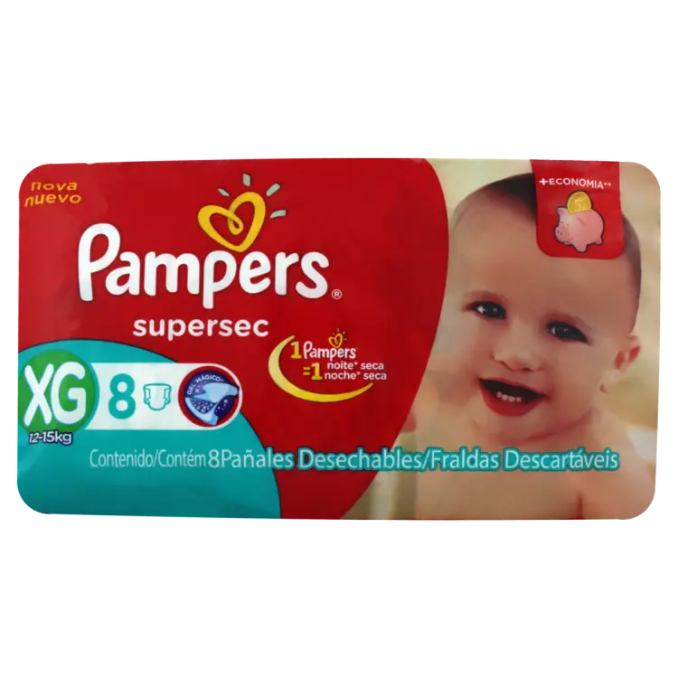 FRALDA DESCARTÁVEL PAMPERS SUPERSEC XG 8 UNIDADES