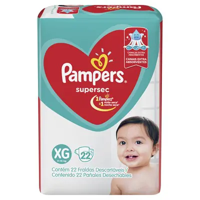 FRALDA PAMPERS SUPERSEC XG 22 UNIDADES