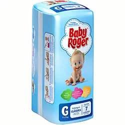 FRALDAS BABY ROGER CLASSIC G COM 7 UNIDADES