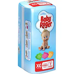 FRALDAS BABY ROGER CLASSICA XG COM 7 UNIDADES