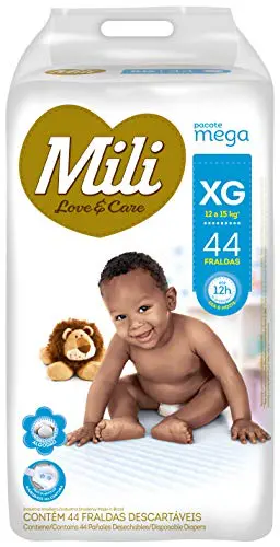 FRALDAS MILI LOVE CARE MEGA XG 44 UNIDADES