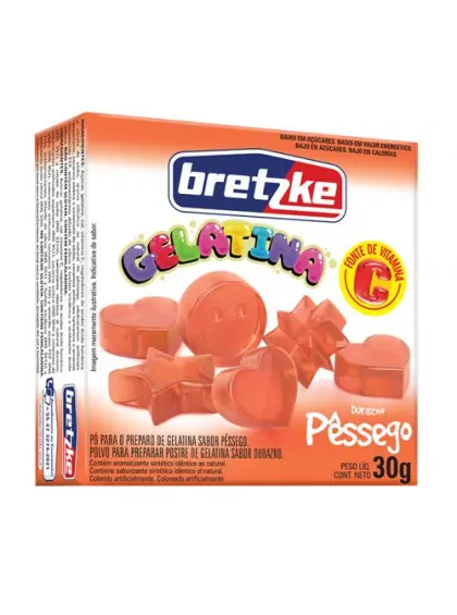 GELATINA BRETZKE PÊSSEGO 30 GRAMAS