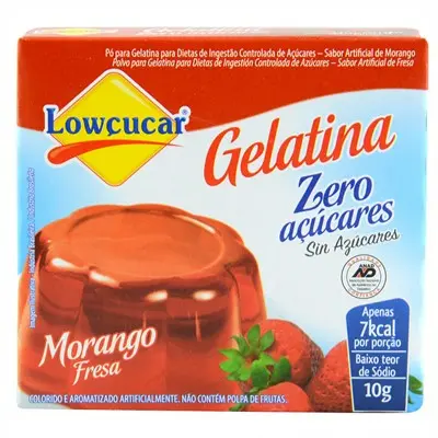 GELATINA LOWÇUCAR MORANGO ZERO 10G