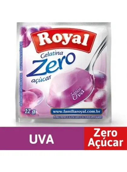 GELATINA ROYAL ZERO AÇUCAR UVA 12 G