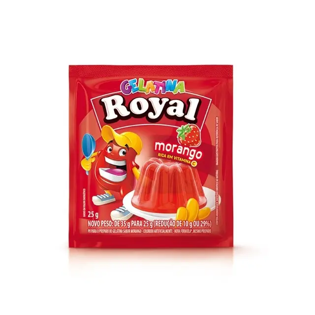 GELATINA ROYAL MORANGO 25 G