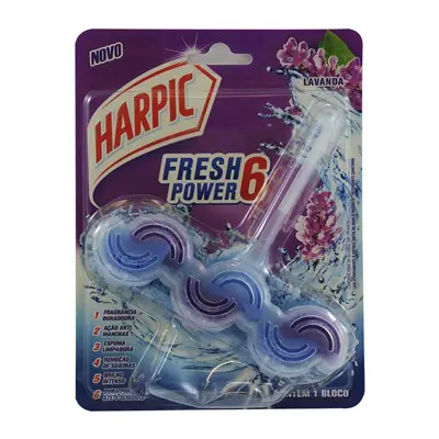 BLOCO SANITARIO HARPIC FRESH POWER 6 LAVANDA 39 G