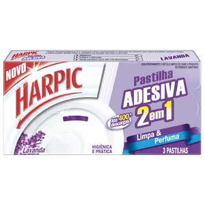 PASTILHA ADESIVA SANITÁRIA HARPIC LAVANDA 2 EM 1 27G