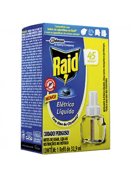 INSETICIDA ELÉTRICO RAID CITRONELA LIQUIDO REFIL 32,9 ML