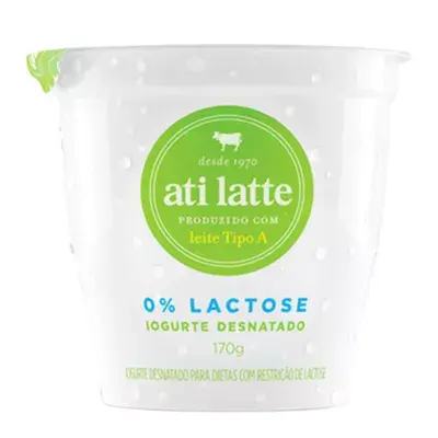 IOGURTE ATI LATTE 0% LACTOSE DESNATADO 170 G