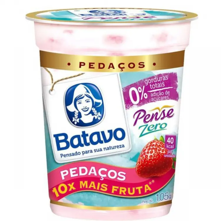 IOGURTE BATAVO PENSE ZERO PEDAÇOS DE MORANGO 100G