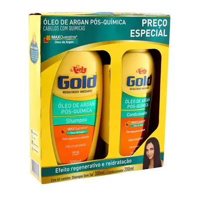 KIT NIELY GOLD PÓS QUIMICA SHAMPOO E CONDICIONADOR