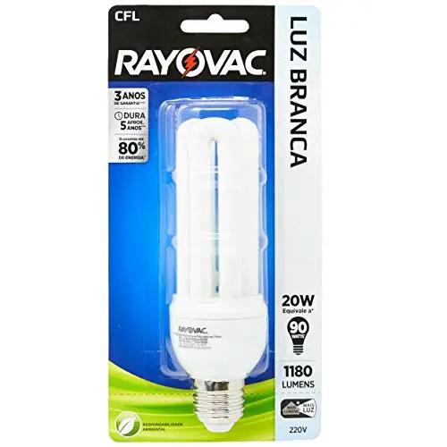 LÂMPADA RAYOVAC ECONOMICA 20 WATTS X 220 VOLTS 3 PINOS 1 UNIDADE