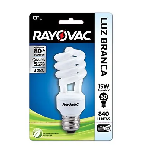 LÂMPADA RAYOVAC LUZ BRANCA 15W 1 UNIDADE