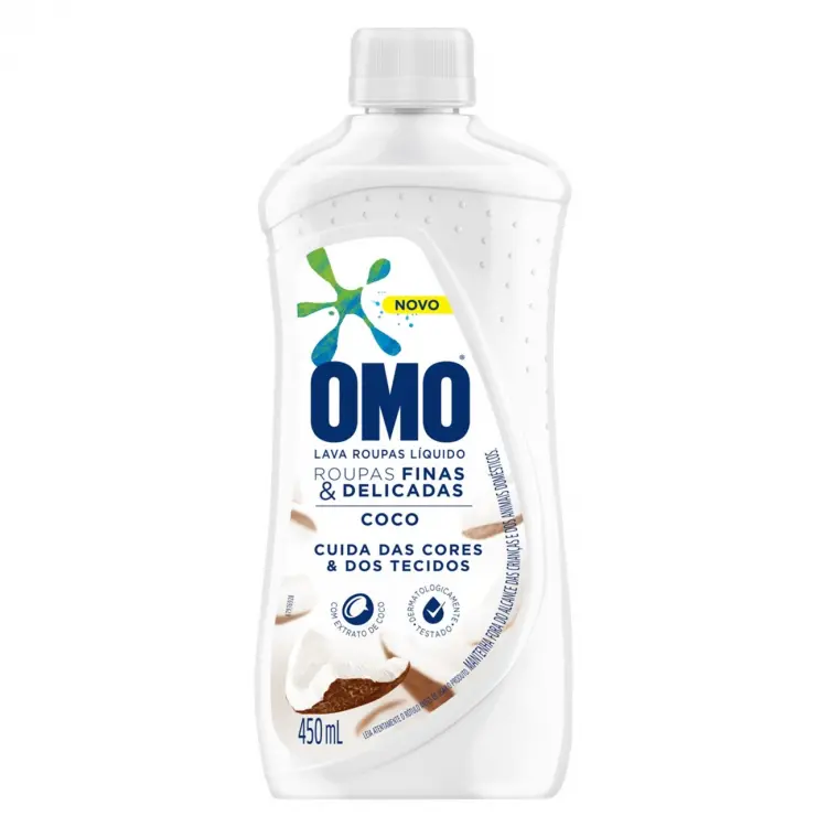 LAVA ROUPAS LÍQUIDO OMO DELICADAS COCO 450 ML