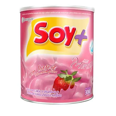 LEITE EM PÓ SOY + MORANGO SEM LACTOSE LATA 300 GR