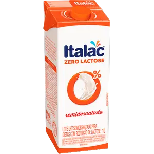 LEITE UHT ITALAC SEMIDESNATADO ZERO LACTOSE 1 L