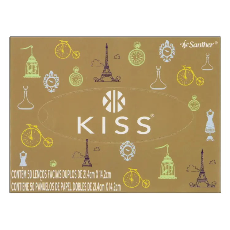 LENÇO DESCARTÁVEL KISS 21,4 X1 4,2 CM COM 50 UNIDADES