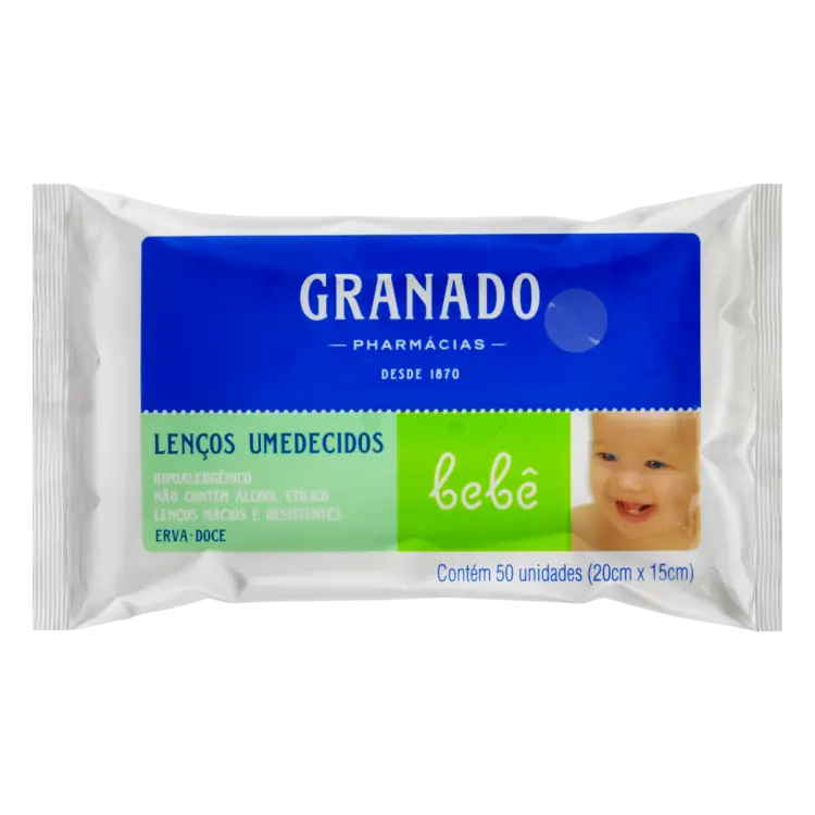 LENÇO UMEDECIDO GRANADO ERVA DOCE 50 UN