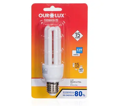 LÂMPADA ELÉTRICA OUROLUX BRANCA 15W 127V REF 04020