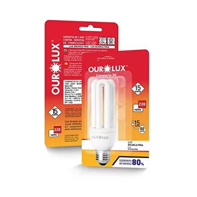 LÂMPADA ELÉTRICA OUROLUX BRANCA 15W 220V REF 04021