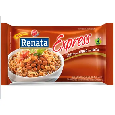 MACARRÃO INSTANTÂNEO RENATA EXPRESS FEIJÃO COM BACON 85 G