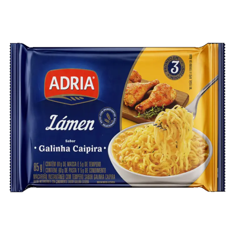 MACARRÃO INSTANTÂNEO ADRIA LÁMEN GALINNHA CAIPIRA 85G