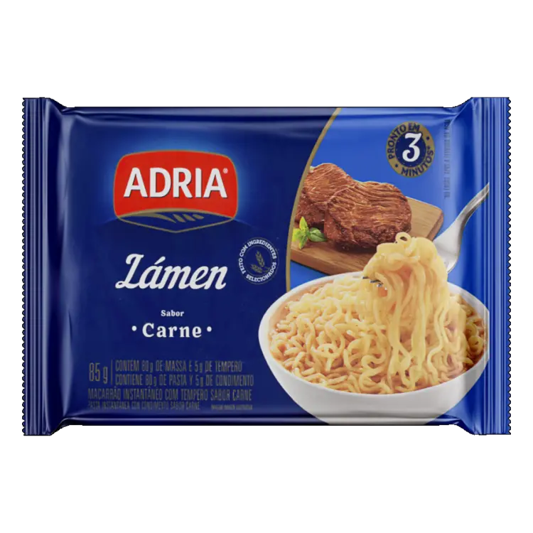 MACARRÃO INSTANTÂNEO ADRIA LÁMEN CARNE 85G