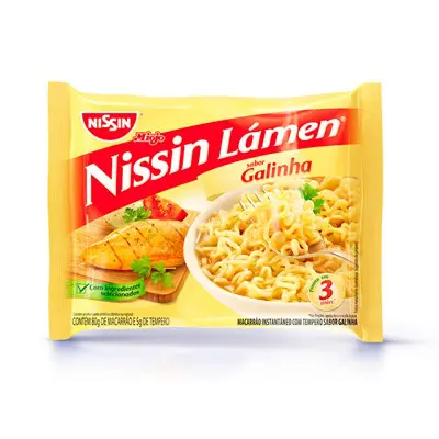 MACARRÃO INSTANTÂNEO NISSIN LÁMEN SABOR GALINHA 85 GRAMAS