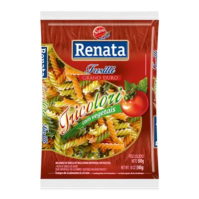 MACARRÃO RENATA GRANO SUPERIORE TRICOLORI FUSILLI 500G