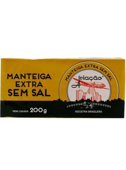 MANTEIGA EXTRA AVIAÇÃO SEM SAL 200 GRAMAS