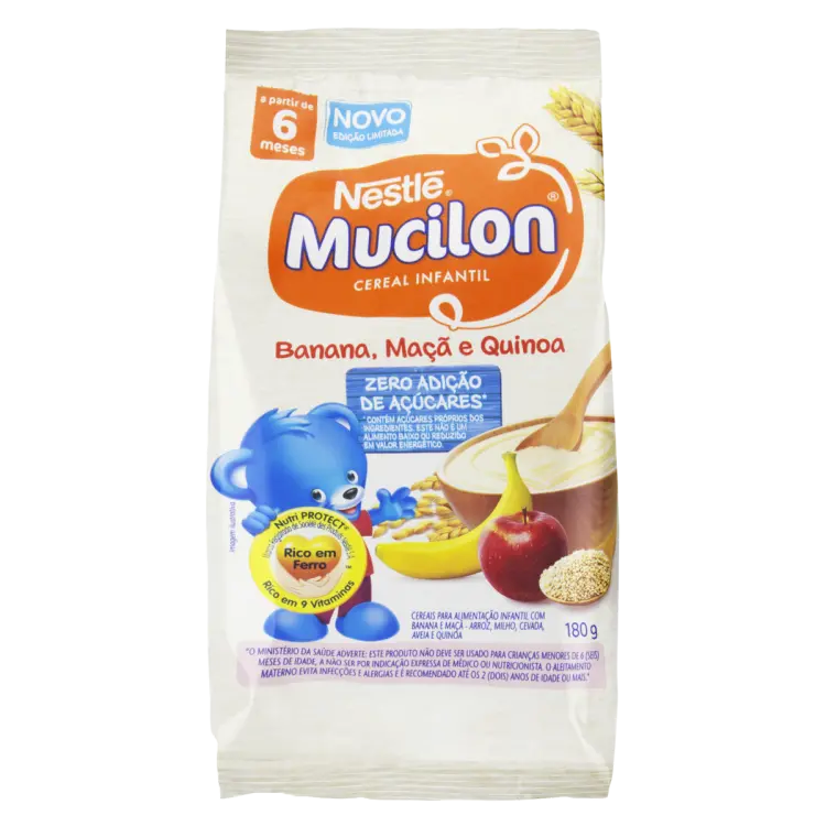 MUCILON BANANA, MAÇÃ E QUINOA 180 GRAMAS