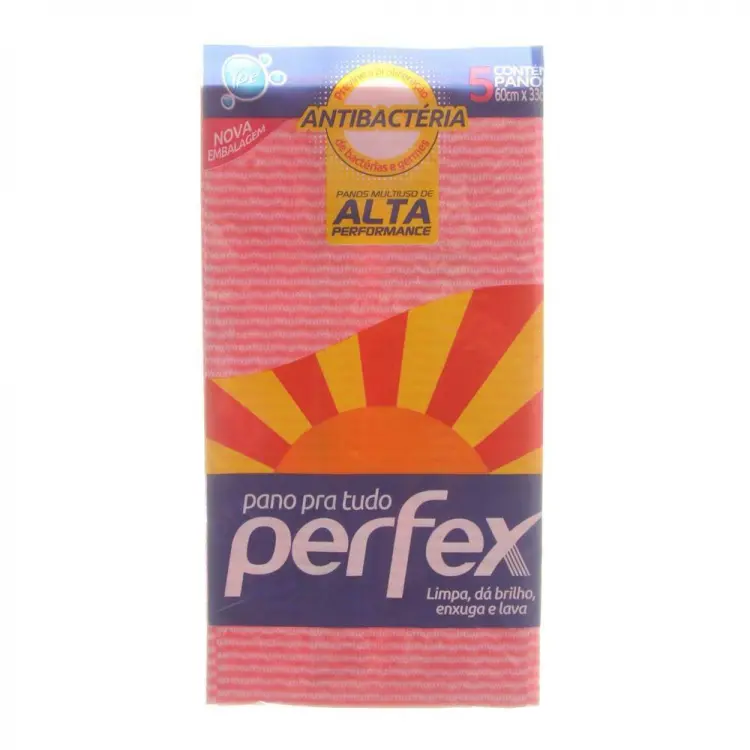 PANO PERFEX ANTIBACTERIA ROSA COM 5