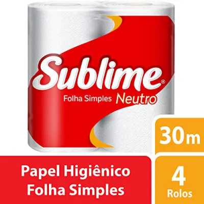 PAPEL HIGIÊNICO SUBLIME NEUTRO COM 4 30 METROS