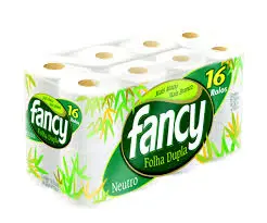 PAPEL HIGIÊNICO FANCY FOLHA DUPLA NEUTRO 16 ROLOS 30M