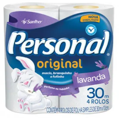 PAPEL HIGIÊNICO PERSONAL LAVANDA COM 4