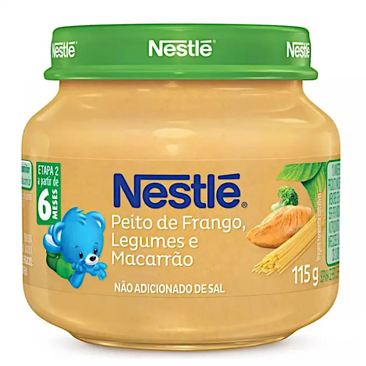 ALIMENTO INFANTIL NESTLÉ PEITO DE FRANGO, LEGUMES E MACARRÃO 115 GRAMAS