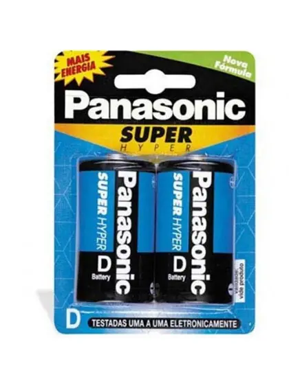 PILHA COMUM PANASONIC SUPER HYPER D2 GRANDE 2 UNIDADES